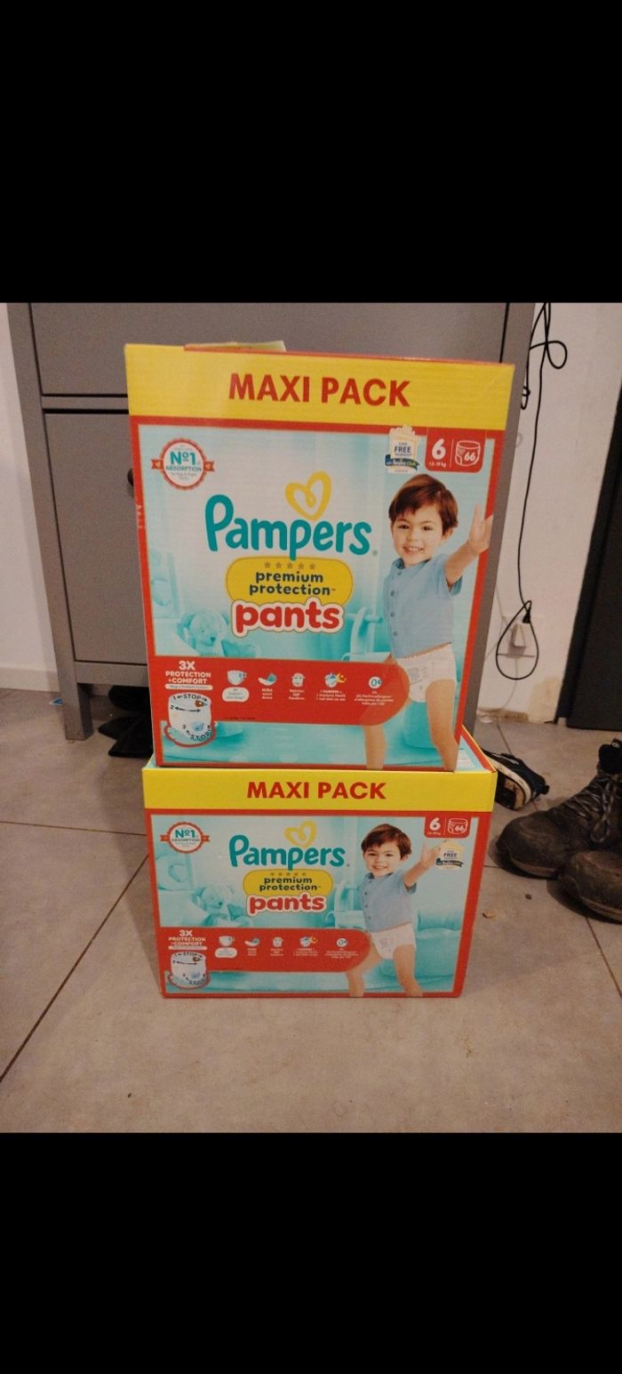 2 paquets pampers pants taille 6 prenium protection