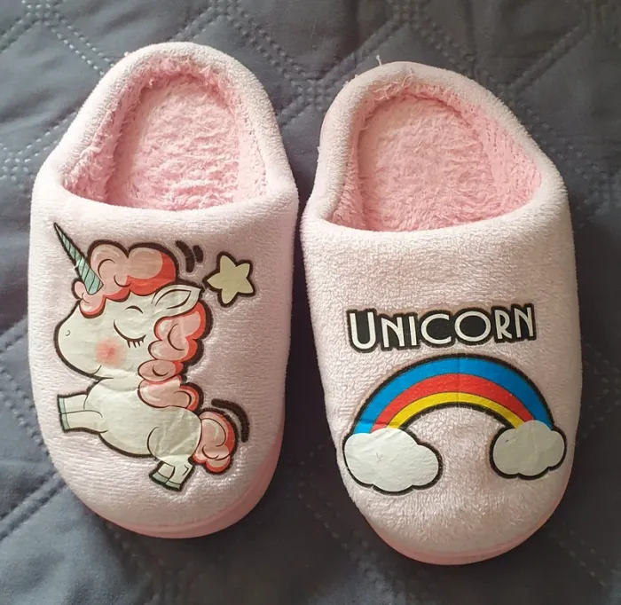 Chausson hiver, motifs, licorne, rose P: 23 - photo numéro 4