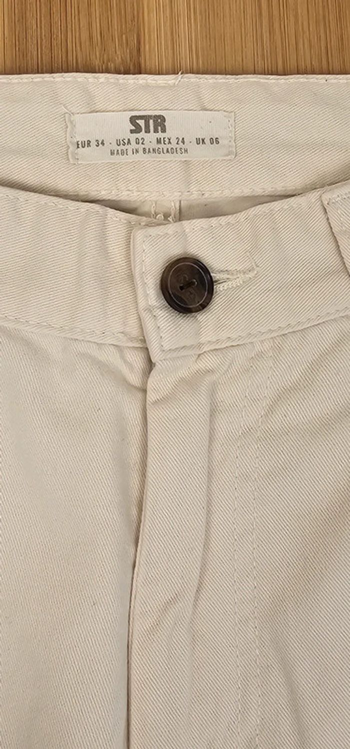 Pantalon stradivarius blanc T:34 - photo numéro 6