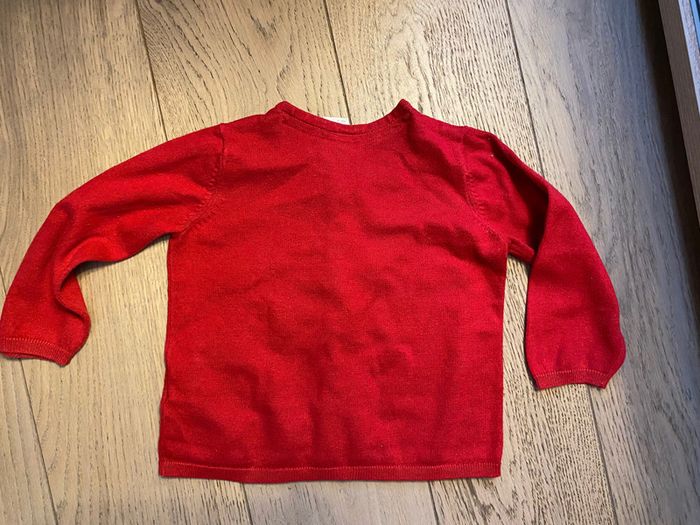 Gilet H&M rouge cœur doré 86cm 12-18 mois - photo numéro 4