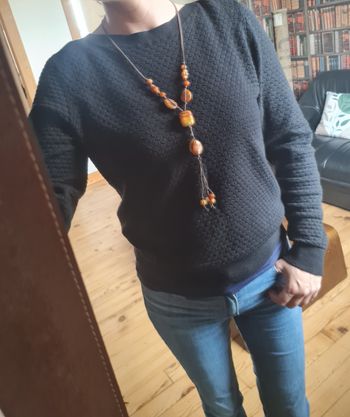 Collier bohème ambre – pendentif artisanal, style ethnique