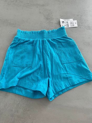 Short gaze de coton bleu