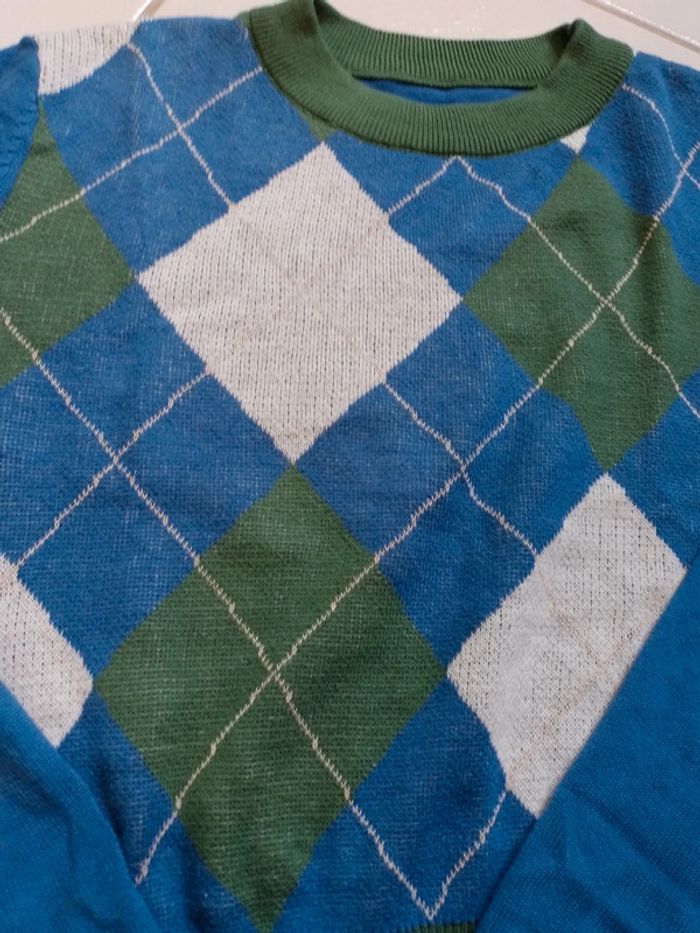 Pull femme croq top à carreaux vert et bleu Shein - photo numéro 10