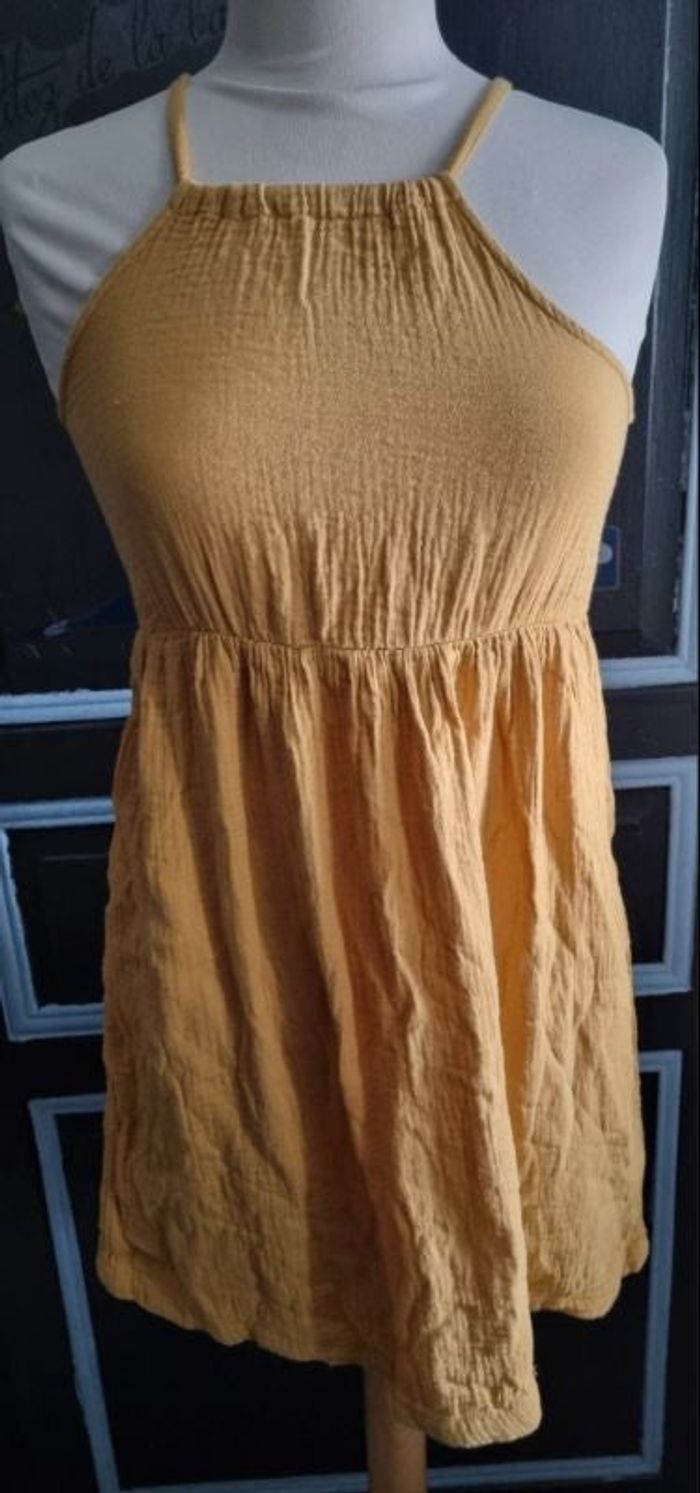 Robe d'été à bretelles 12ans (couleur moutarde)