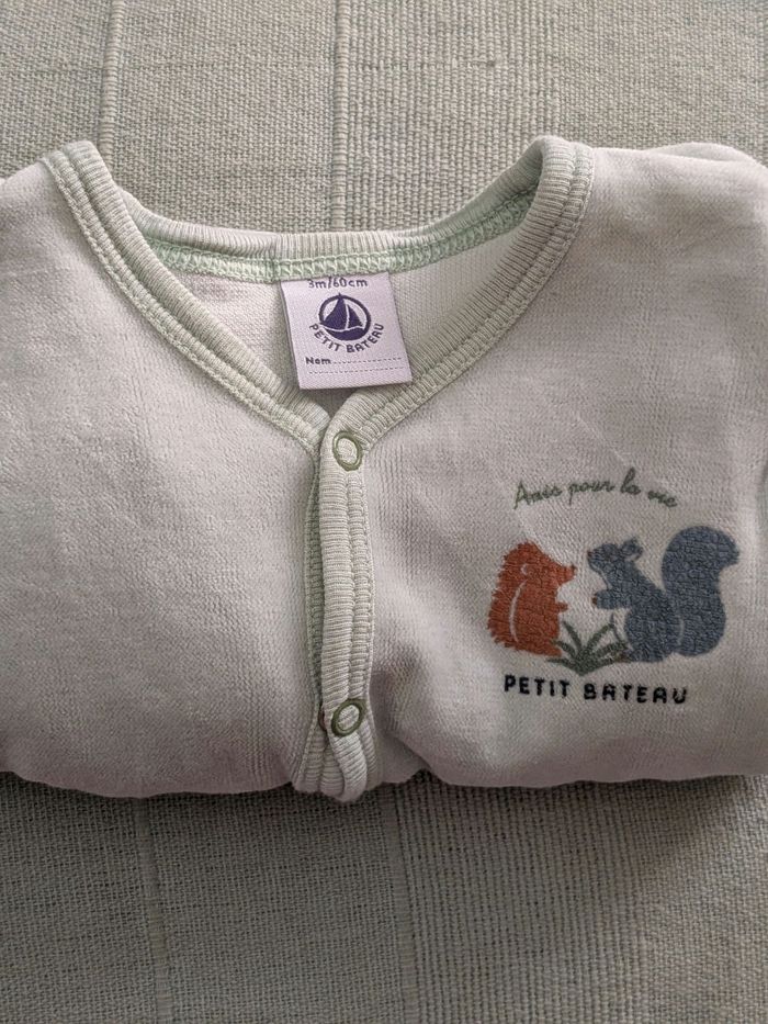 grenouillère petit bateau vert 3 mois - photo numéro 1
