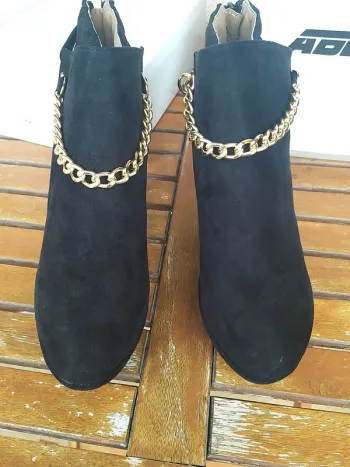 Bottine femme noire compensée