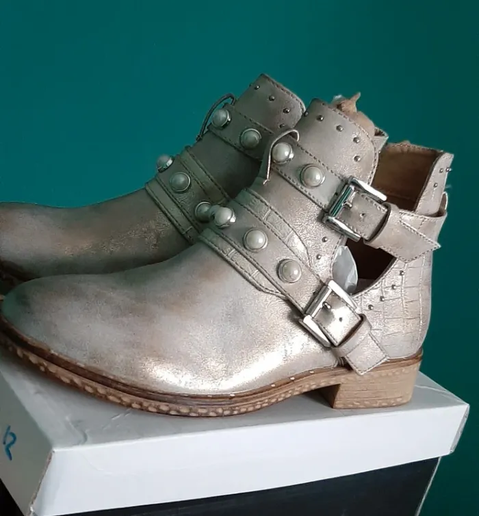 Bottines mi saison dorées - photo numéro 3