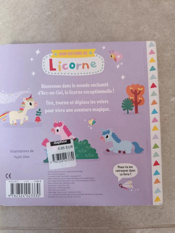 Livre cartonné avec tirettes mon histoire de licorne - photo numéro 6