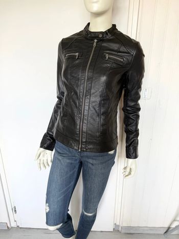 Veste en simili cuir ONLY – Taille 38 – noir – Neuf avec étiquette