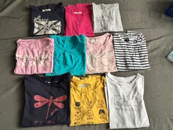 Lot de 10 t-shirts manches longues fille