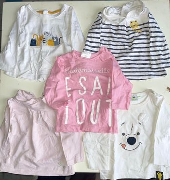 Lot de 5 t-shirts manches longues/3m