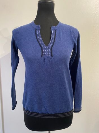 Pull en laine bleu Chattawak