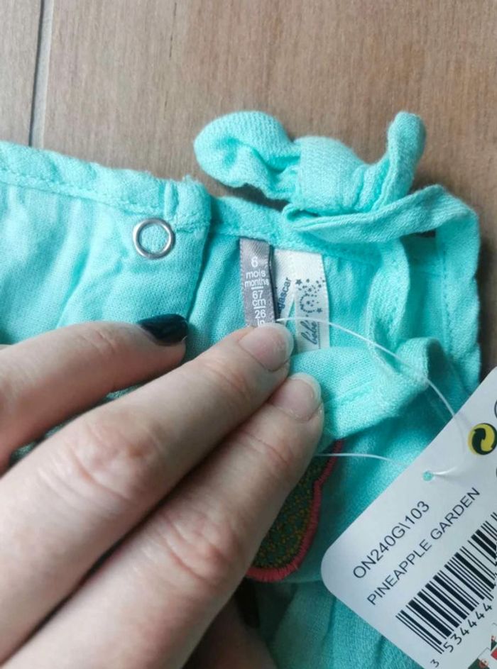 Robe courte avec body turquoise neuf 6 mois - photo numéro 4