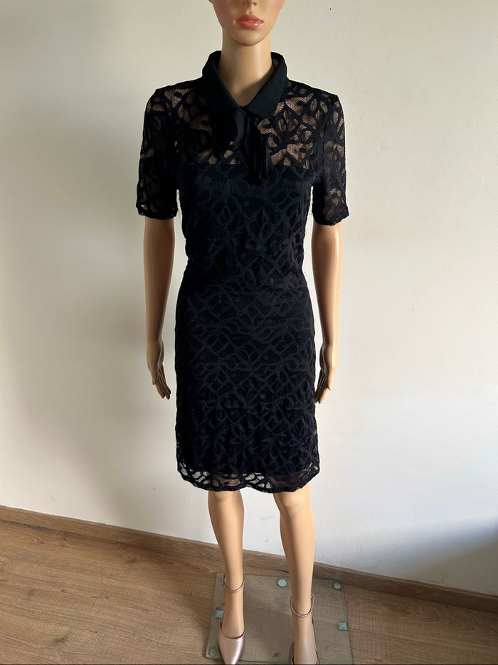 Robe noire en dentelle à manches courtes Morgan taille 42 bon état - photo numéro 3