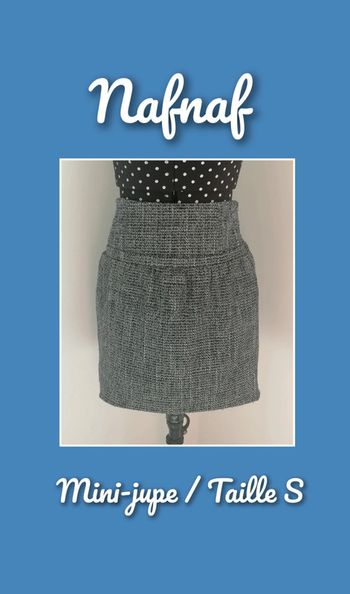 Mini-jupe effet tweed bleu marine blanc argenté Taille S Nafnaf