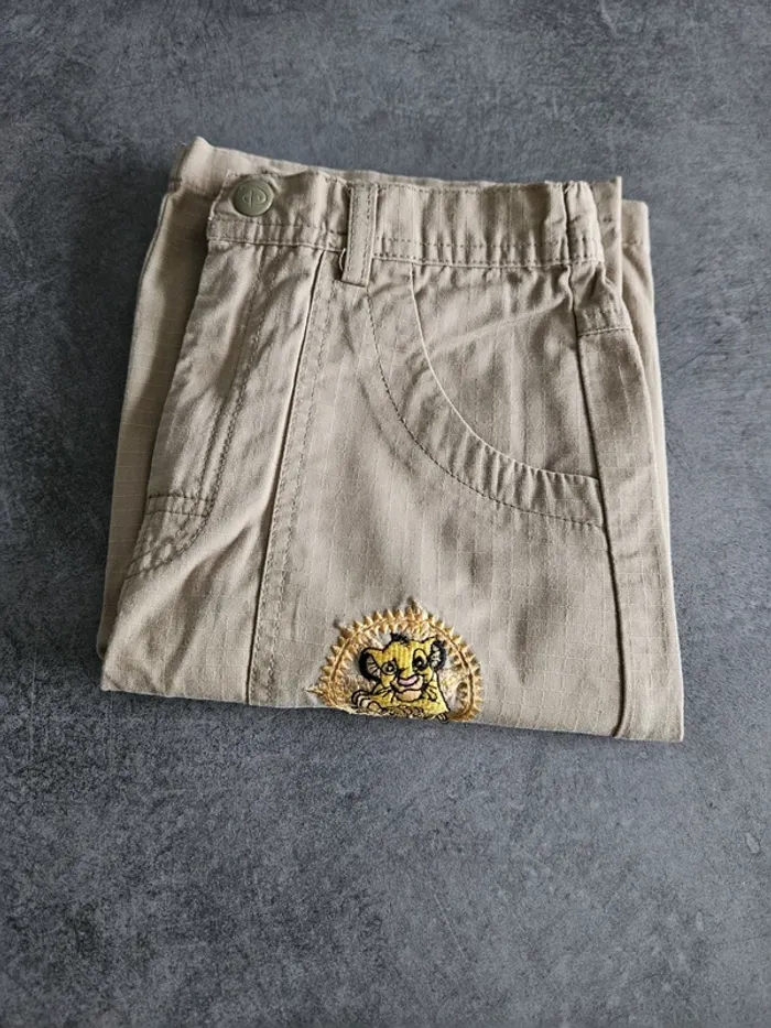 Bermuda cargo garçon - Taille 6 ans (114cm) - Disney Le Roi Lion - Beige feldspath - photo numéro 16