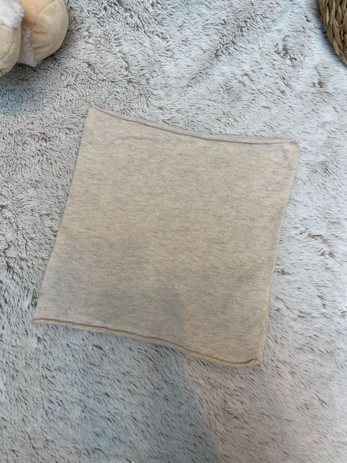 Tour de cou en soie et coton beige - H&M - photo numéro 3