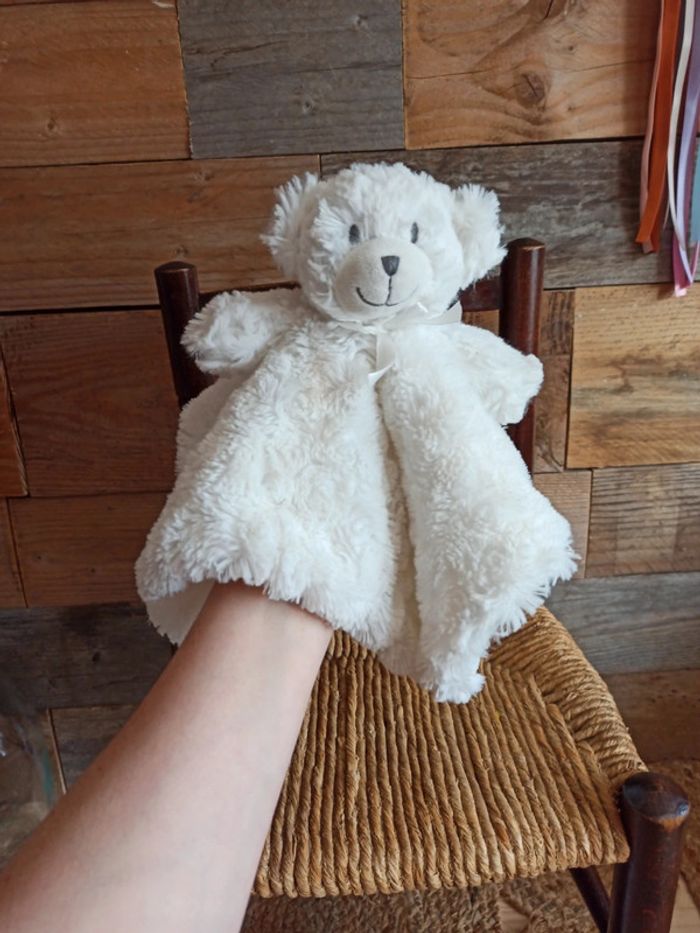 Doudou ours blanc Sheldon international tbe - photo numéro 5