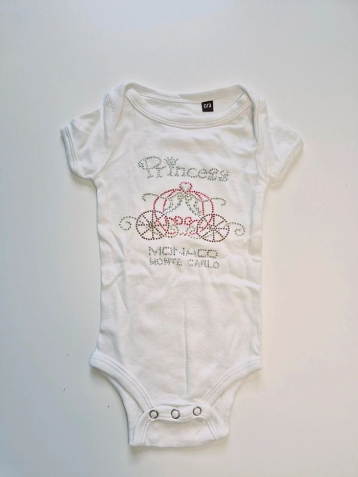 Body 3 mois Princess Monaco Monte Carlo avec pailletes