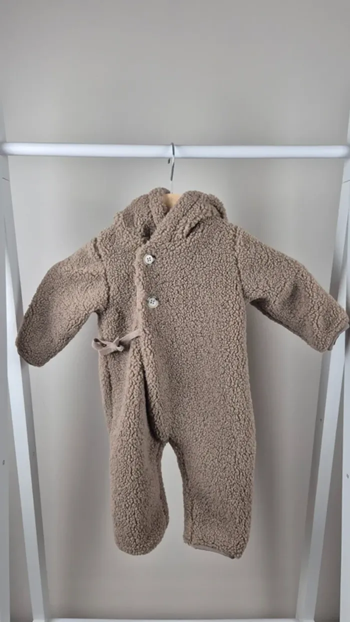 Combinaison nounours Noppies – Taupe – Doublée coton – Mixte - A6