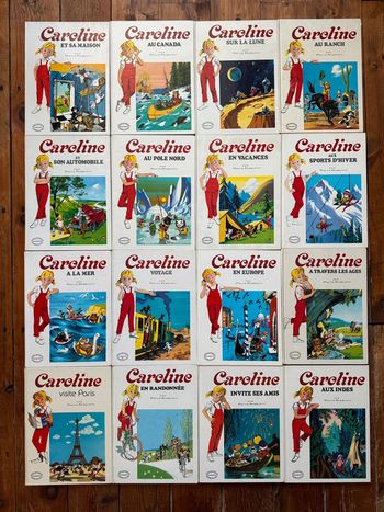 TBE - Lot de 16 livres Caroline bd Grands albums Hachette anciens vintage blanc