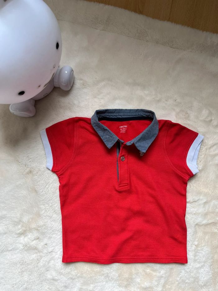 Polo manche courte rouge Obaibi - 18 mois