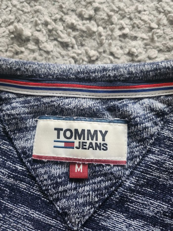 Pull fin et leger bleu chiné tommy hilfiger  taille M - photo numéro 4