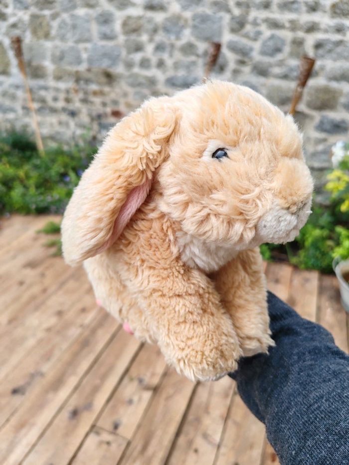 Peluche lapin beige nature planet - photo numéro 2