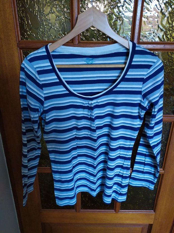 T-shirt Peacocks bleu rayé