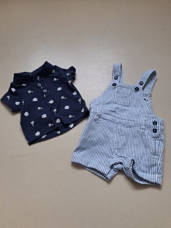 Salopette manches courtes – Mes Petits Cailloux – 3 mois 👶🌿