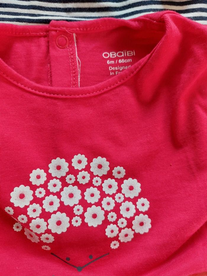 Lot bébé fille 6M 5 hauts et 1 jean (Noukies, Absorba, TAO etc) - photo numéro 5