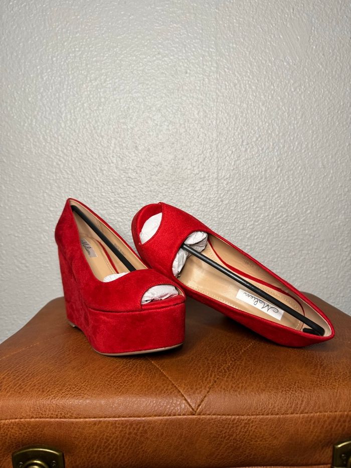 Escarpins compensés rouges – Malien - photo numéro 6