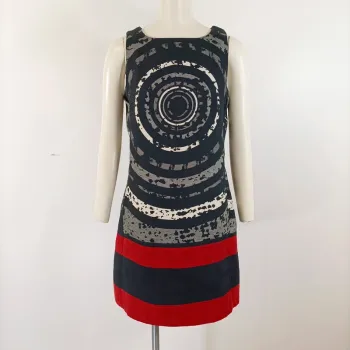 Robe trapèze Desigual noire, rouge et blanche - Taille 38 A433