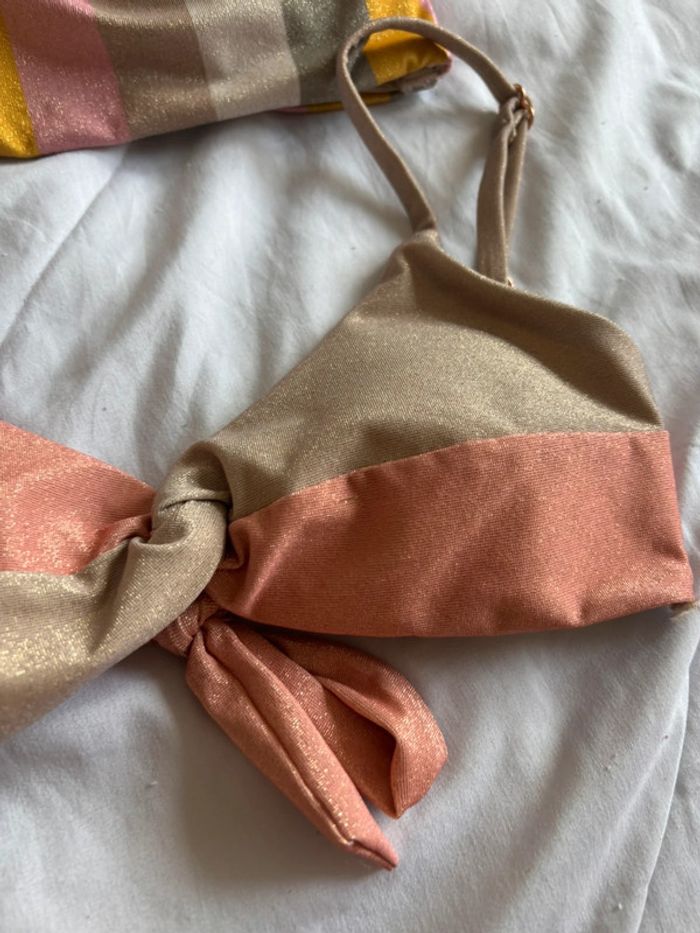 Lot / set 2 hauts de maillot de bain bikini multicolore pailleté brillant Penti taille XS/34 neuf - photo numéro 2