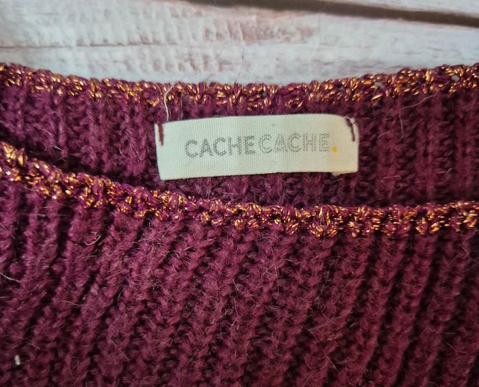 Pull bordeaux cache cache taille  L - photo numéro 4