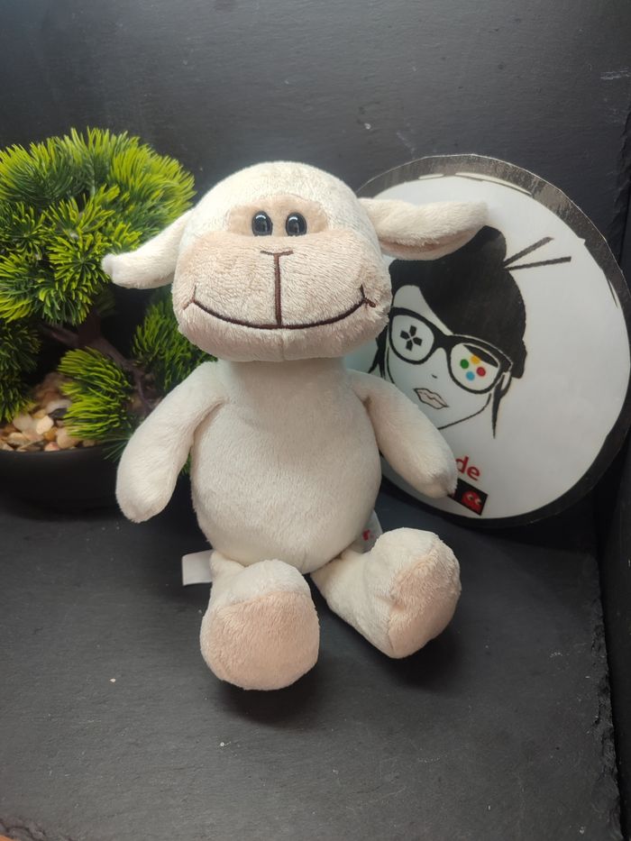 Doudou Peluche Kinder Mouton Singe Blanc Beige Marron Plush - photo numéro 1