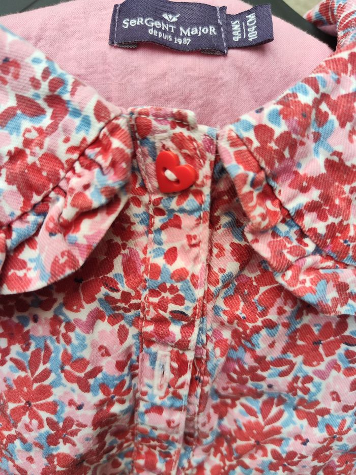 chemise a fleurs multicolores sergent major🌸taille 4 ans🌸envoie rapide aujourd'hui ou demain - photo numéro 4