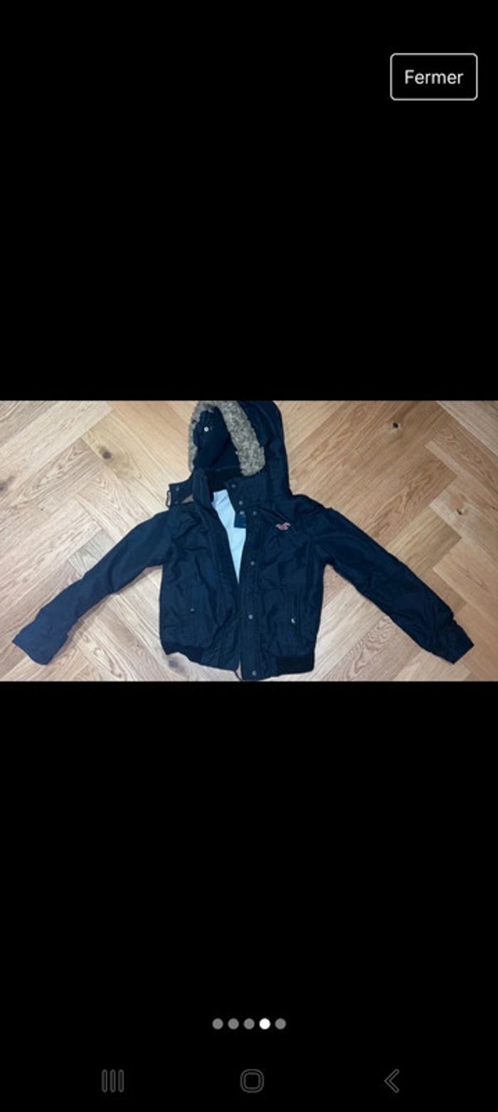 😴blouson parka Hollister T36 Neuf noir - photo numéro 4
