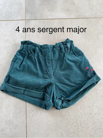 Short velours sergent major 4 ans