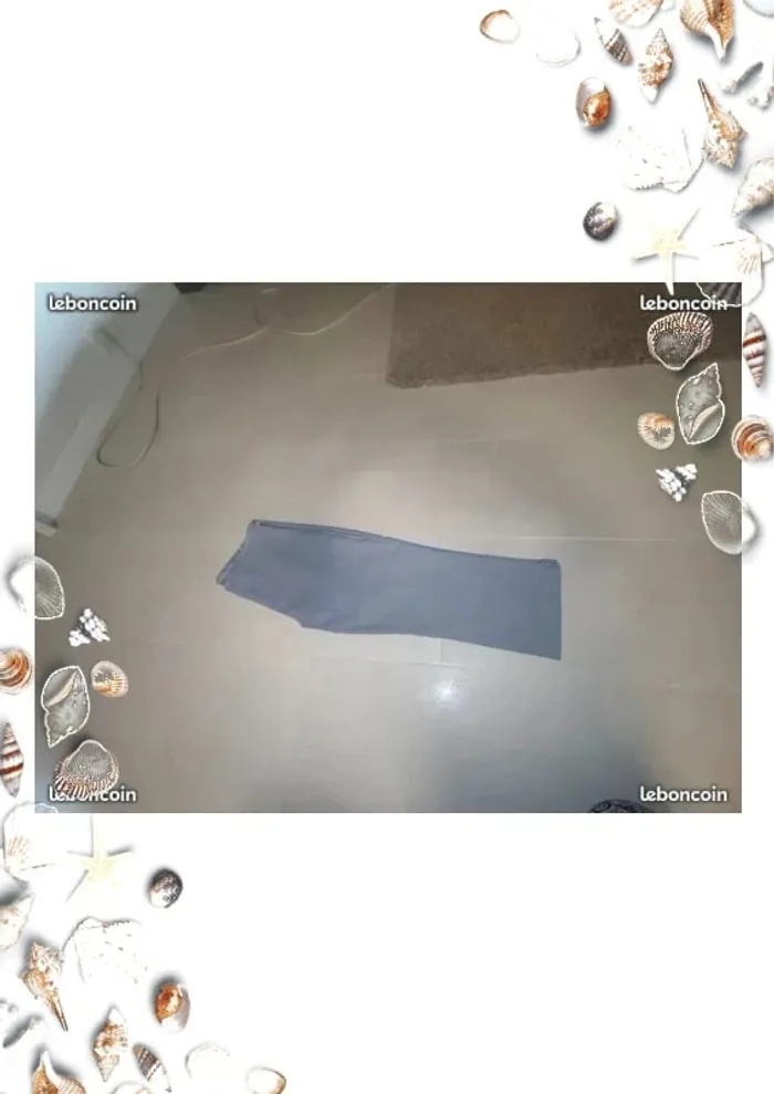 Pantacourt rayé à carreaux (vichy) bleu et blanc taille 42 - photo numéro 3