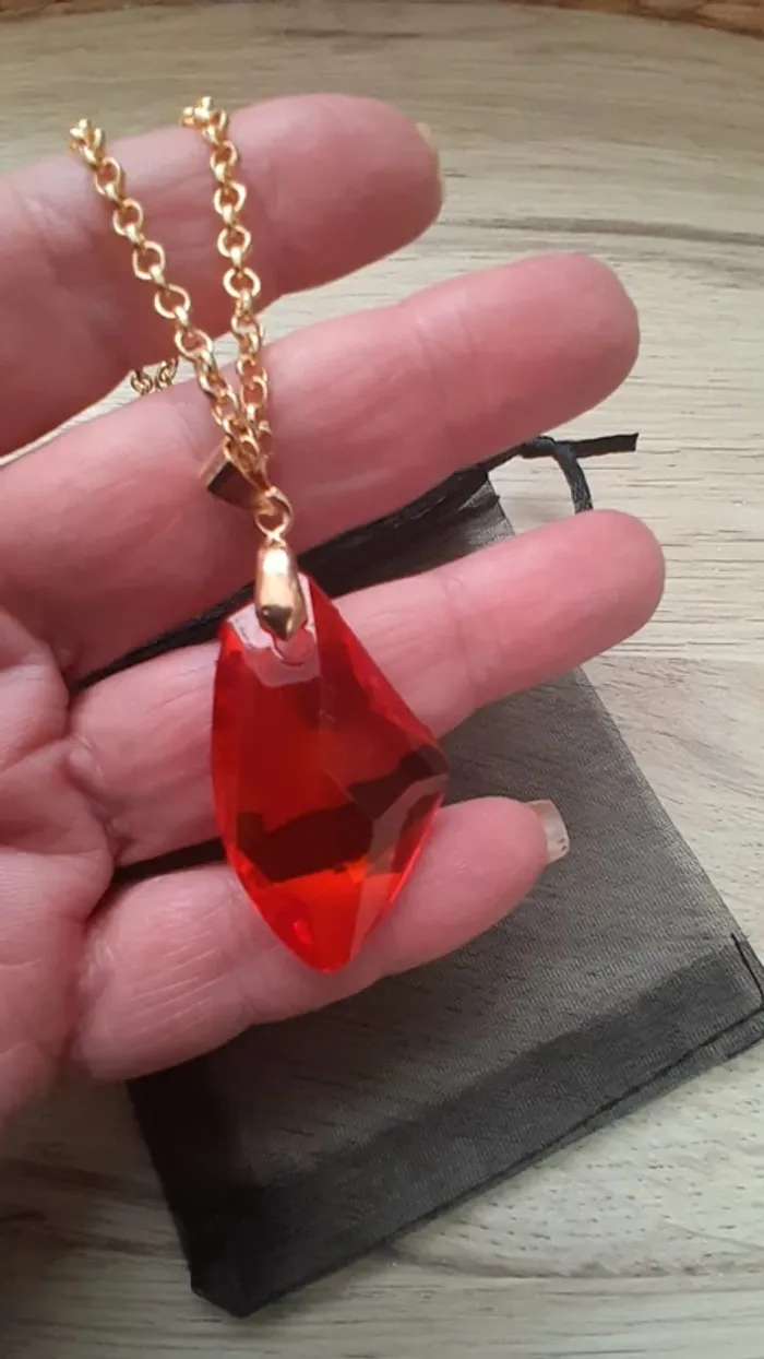 Collier Pierre Philosophale, Harry Potter, chaîne dorée - photo numéro 4