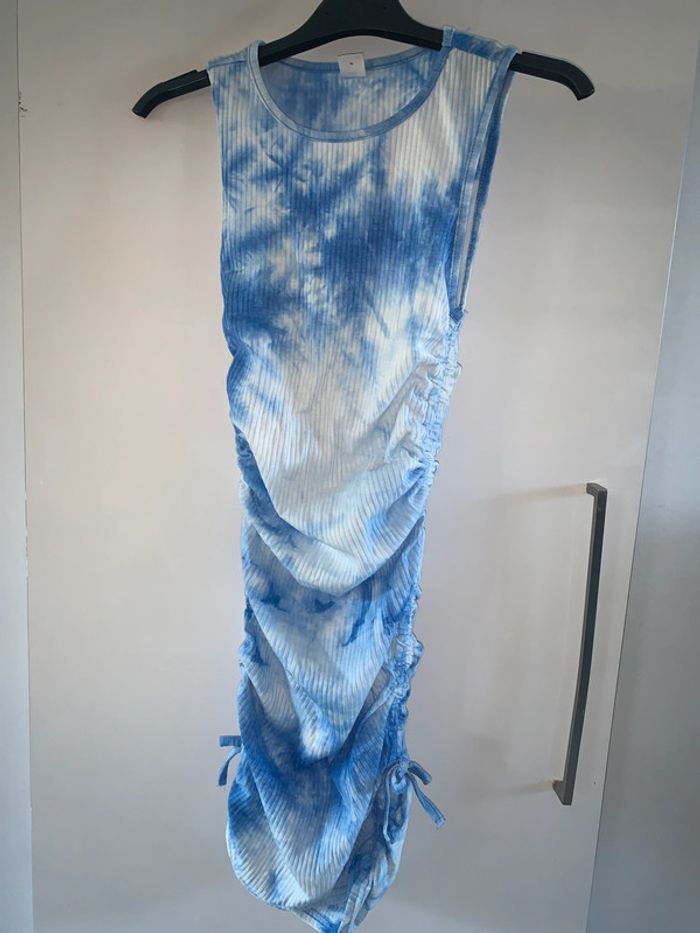 Robe à bretelles été joli dégradé de bleu taille s