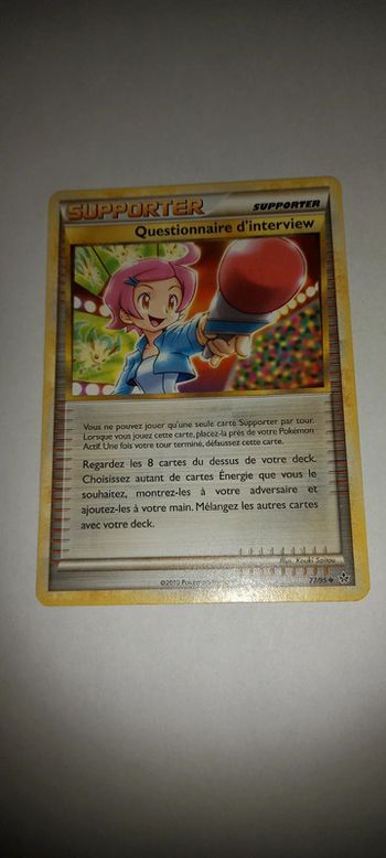 Carte pokémon trainer supporter questionnaire d' interview