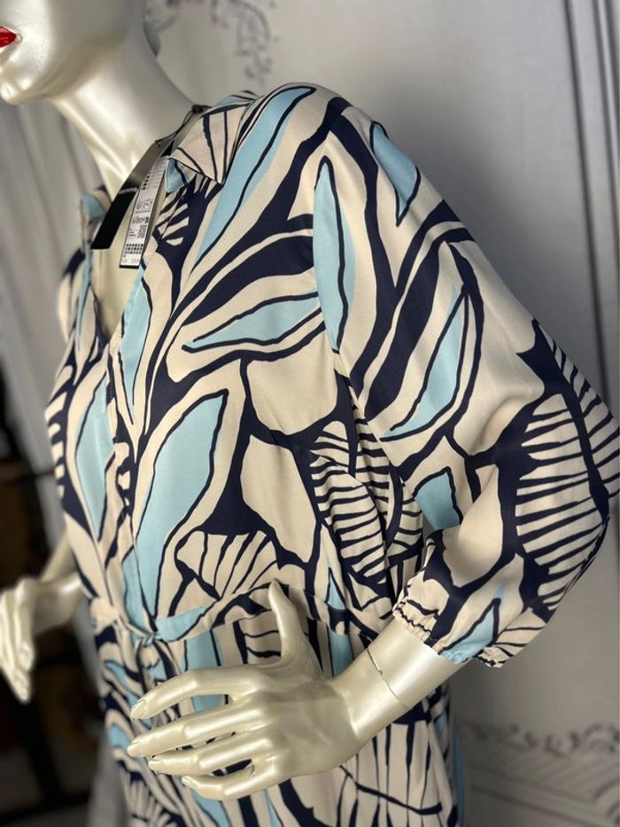 Robe bleu / crème Comma T44 Neuve - photo numéro 3