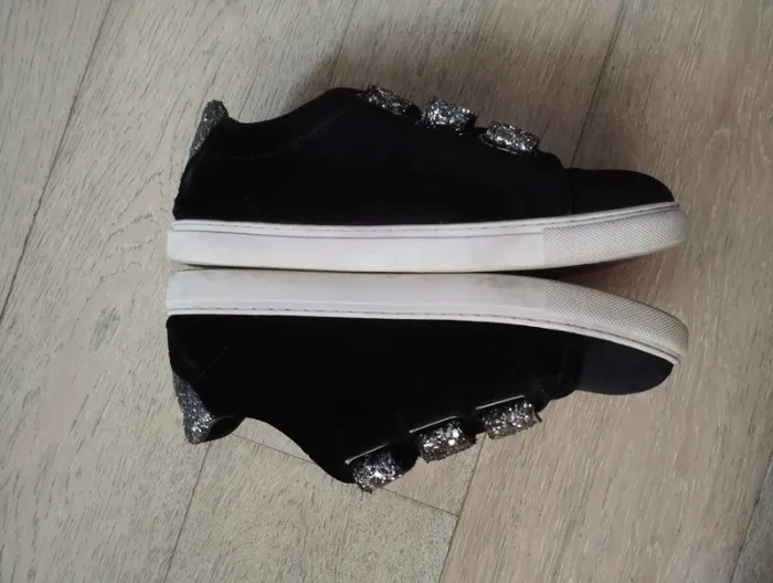 Baskets velours noires et paillettes - photo numéro 3