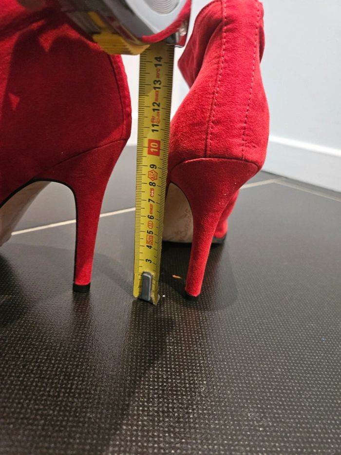 Bottines rouge talon aiguille - photo numéro 5