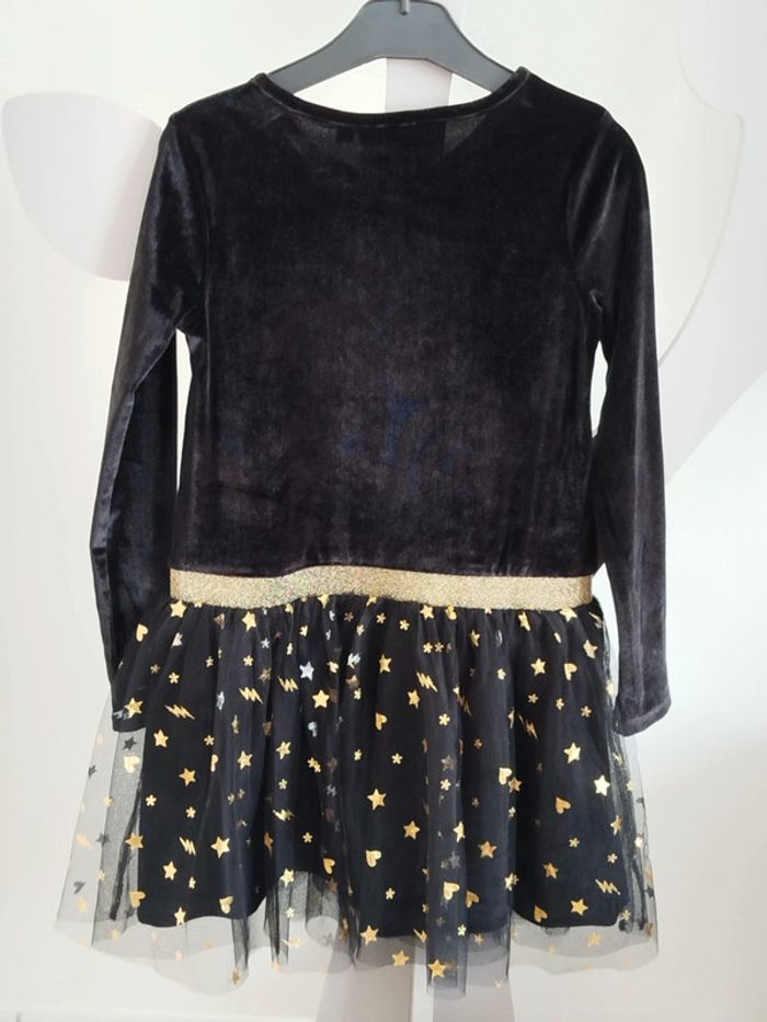 Sublime robe de fêtes manches longues noire et dorée Disney Mickey and Friends taille 8 ans - photo numéro 2
