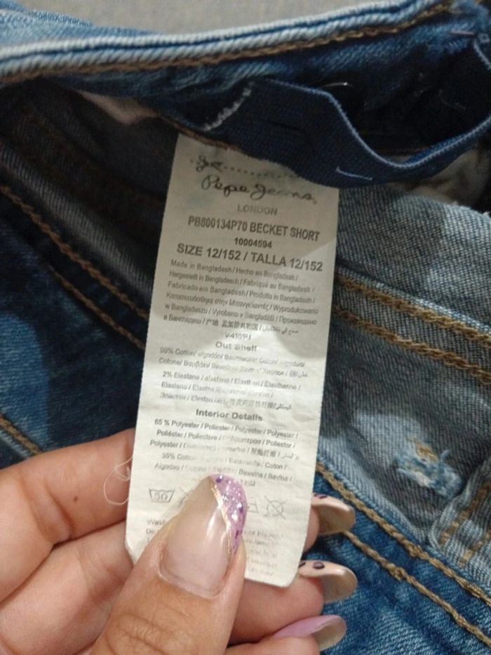 C58 short jeans bleu Pepe jeans 12 ans - photo numéro 4