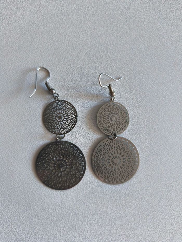 Boucles d'oreilles argentées