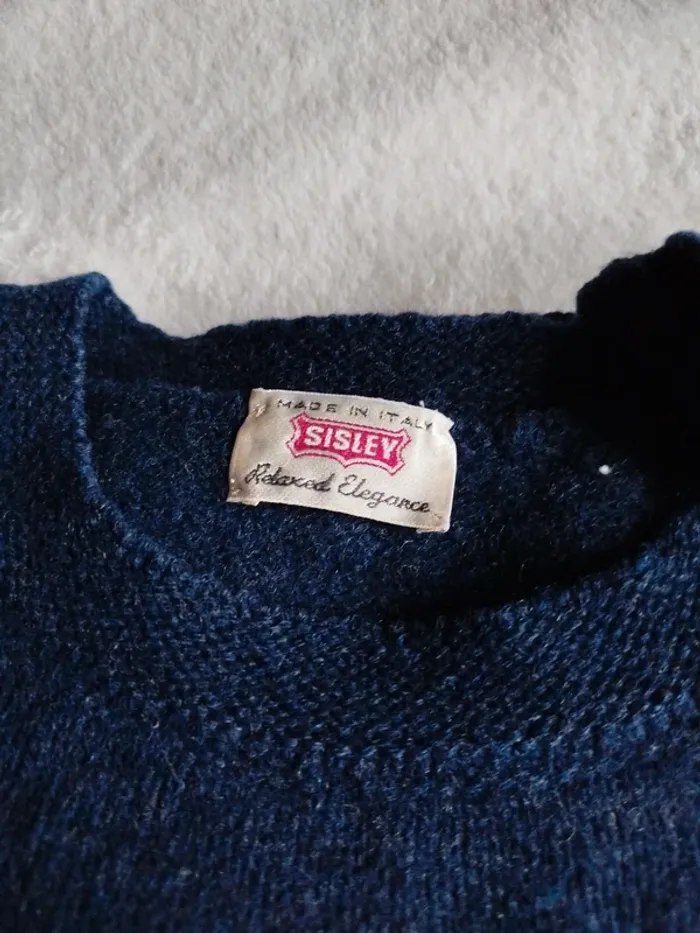 Pull vintage Sisley 100% laine vierge made in Italy - photo numéro 2